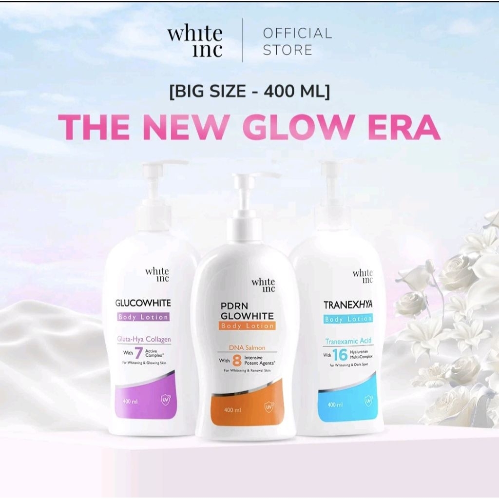 OPEN GROSIR‼️SIAP KIRIM‼️NEW‼️ALPHA GLOW WHITE BODY LOTION WHITE INC 400ML PDRN DNA SALMON GLUCO WHI