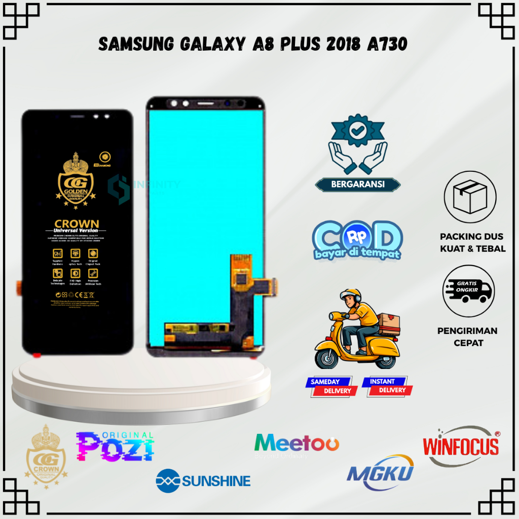 LCD SAMSUNG A8 PLUS 2018 / A730 / (SAMSUNG GALAXY A8 PLUS) TOUCHSCREEN FULLSET COMPLETE ORIGINAL