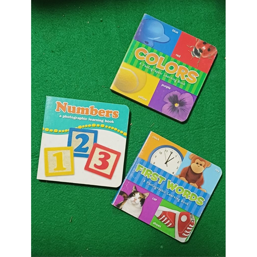 3 board books set Numbers, First Words and Colors.