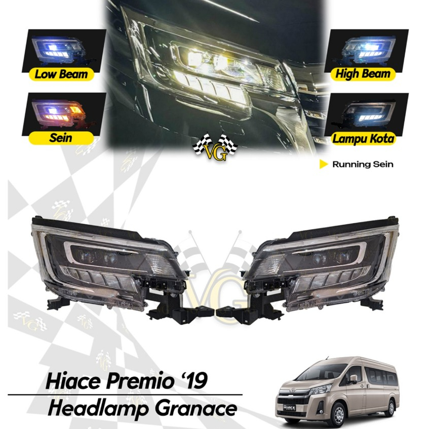 Headlamp Hiace Premio 2019 - 2026 Model Majesty Grandace Lampu Depan Hiace Premio 2019 UP Garansi