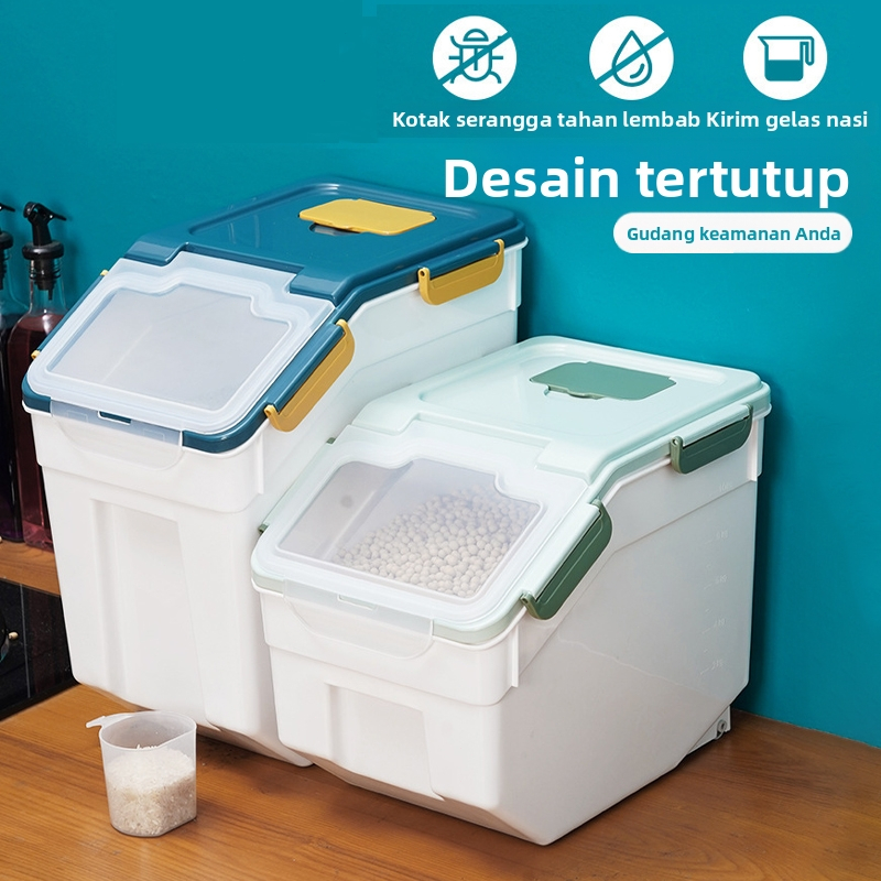 Dispenser Beras 25 KG Rice Dispenser Tempat Wadah Penyimpanan Beras Otomatis Rice Box 25 kg