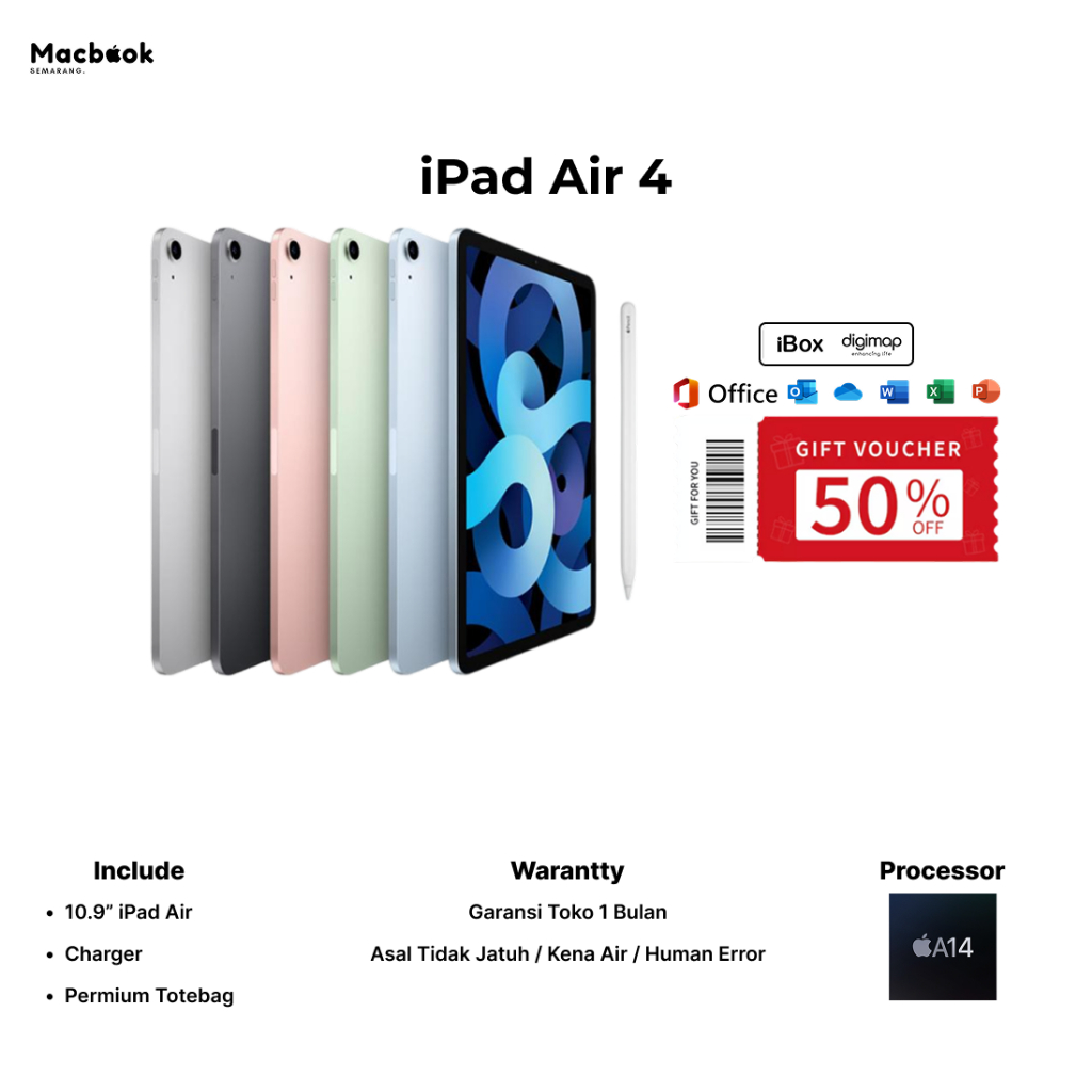 iPad Air 4 Storage 64 GB / 256 GB
