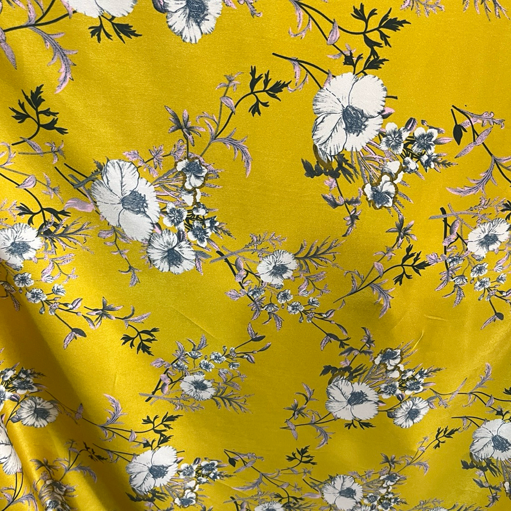 kain satin maxmara motif bunga