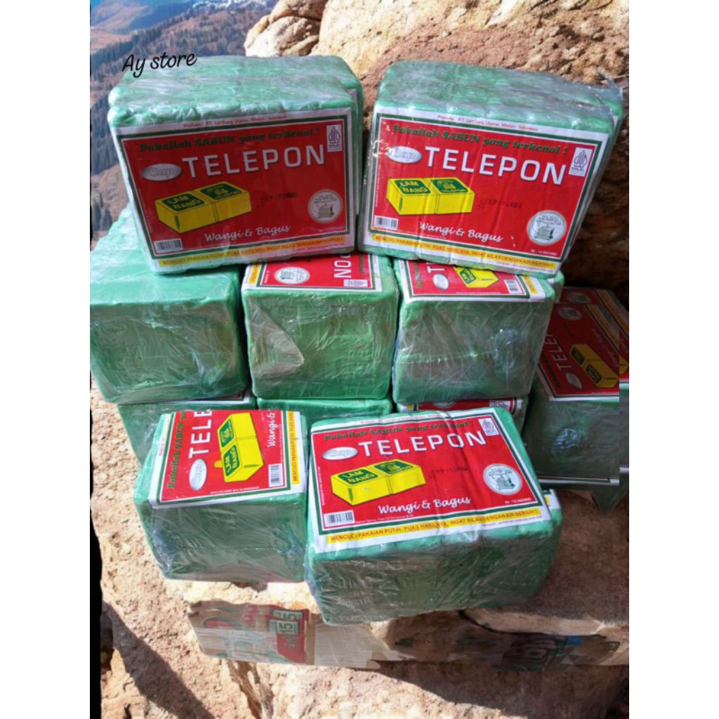 Sabun batang cap telepon isi 3 batang 5 dan 6 berat 1 nyah 200gr epektif untuk menghilangkan noda yg