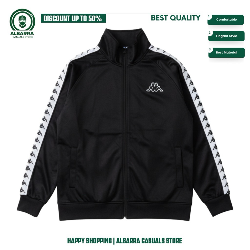 Jaket Tracktop Kappa Lotto Fleece Premium Casual Pria Wanita / Jaket Training Olahraga Terbaru (Baha