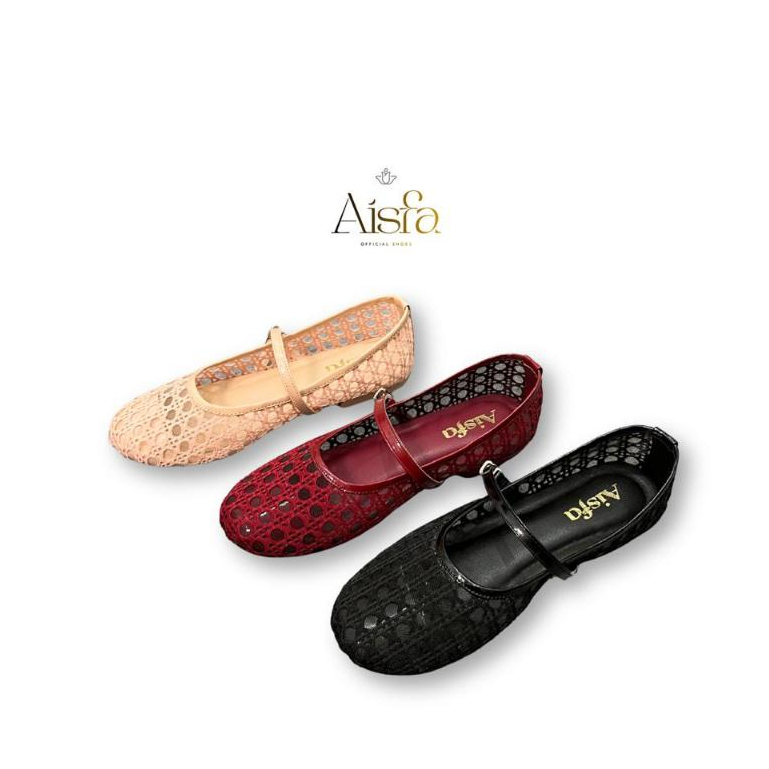 Sepatu Flat Wanita / Sandal Flatshoes Wanita / Flatshoes Wanita Motif Renda COD