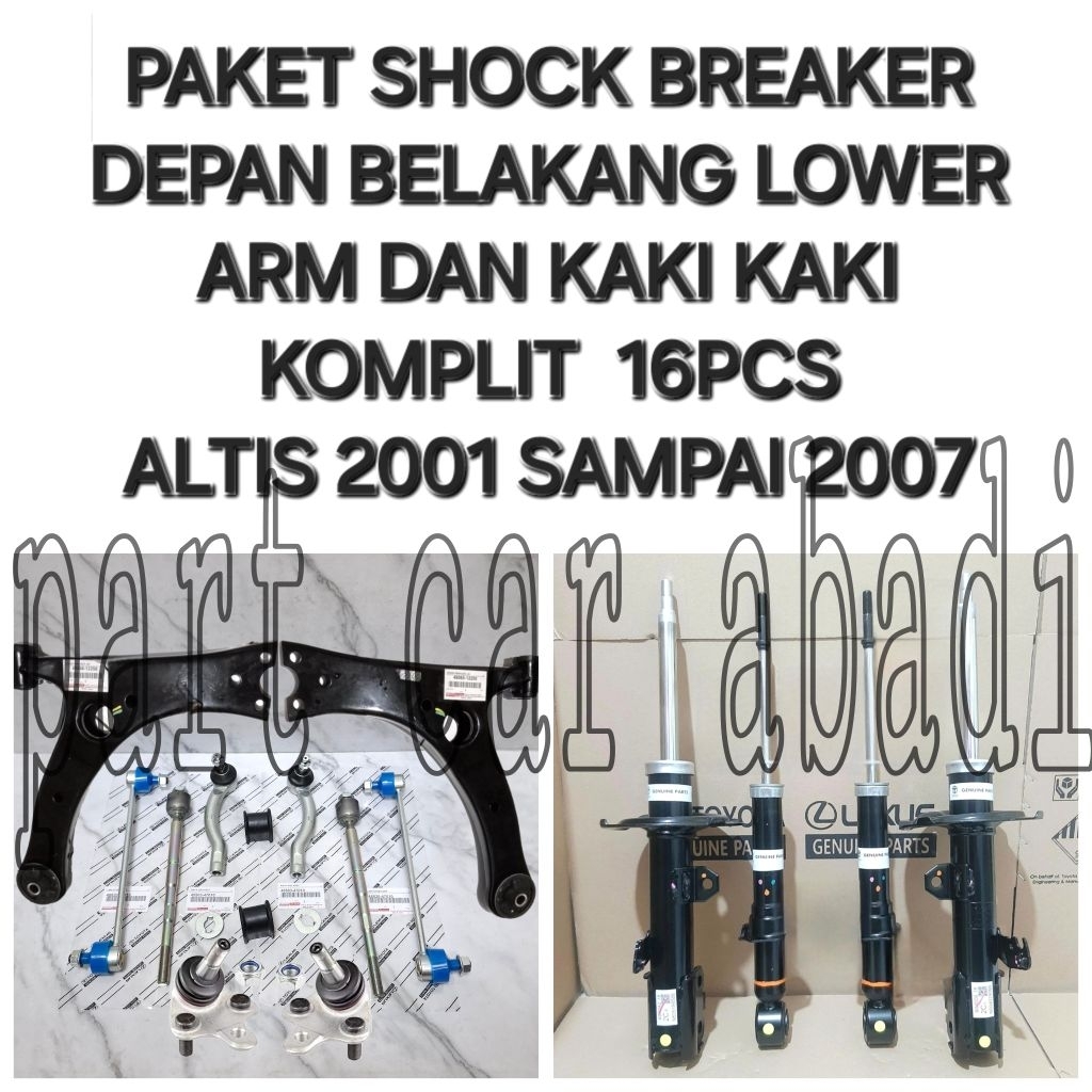 Full Komplit ShockBreaker Shock Breaker Lower Arm Sayap Depan Belakang Support Shock Toyota Altis 20