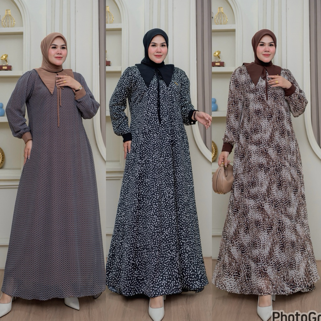 NEW NAURA DRES SET HIJAB BY BAAHIRAHANNAFI TERBARU BESTSELLER GAMIS MOTIF TERBARU GSMIS LEBARAN 2026