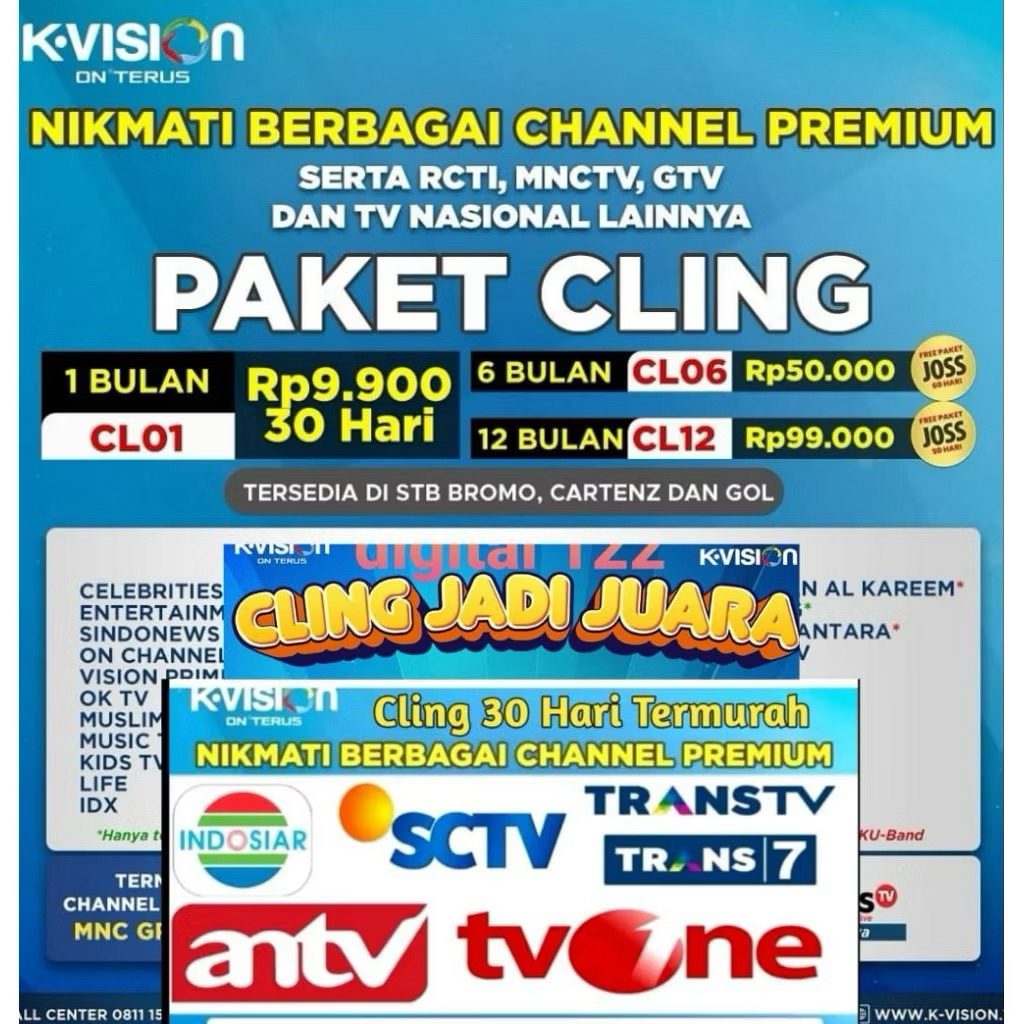 Termurah K VISION Paket CLING 1Tahun/360 Hari MNC GROUP K-VISION CL12