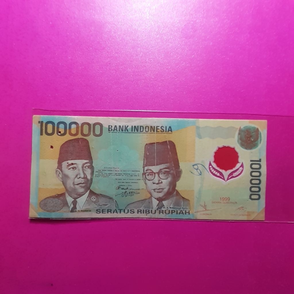 uang kuno 100000 rupiah plastik tahun 1999