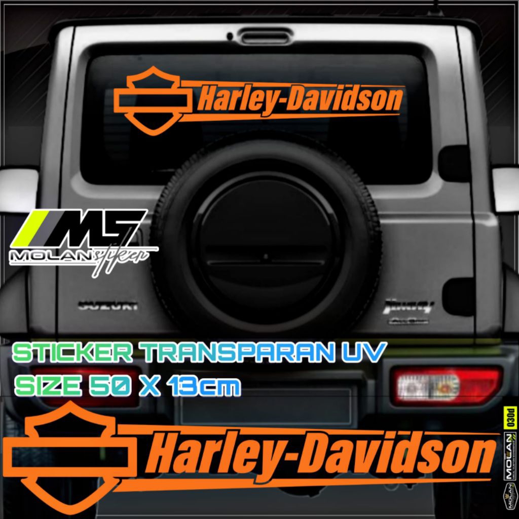 Sticker Transparan Uv Kaca Kabin Kap Bak Mobil Harley Davidson 50x13 Sticker Universal Semua Mobil T