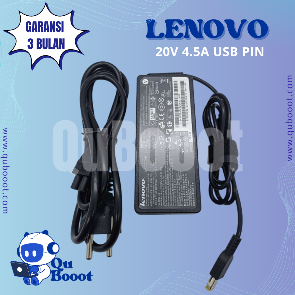 Charger Adaptor Laptop Lenovo 20V 4.5A (USB) 90W