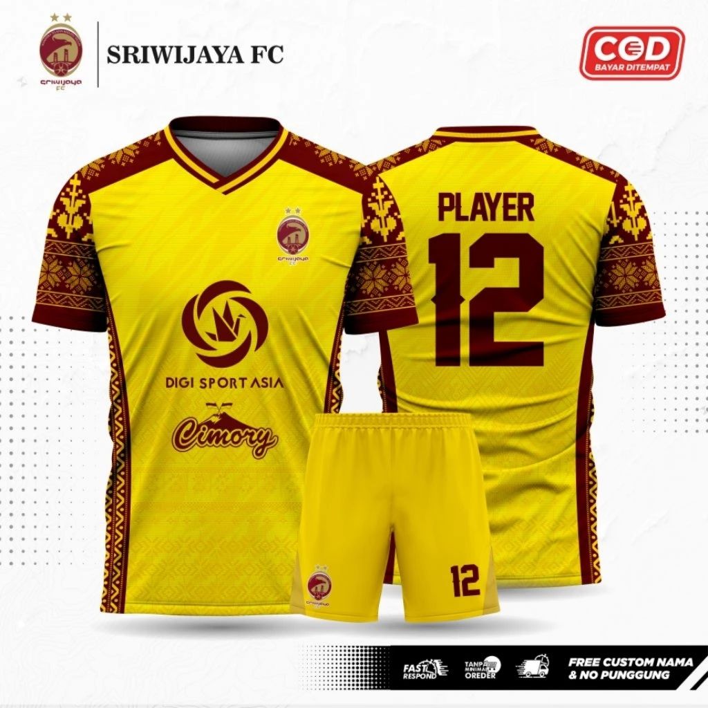 JERSEY SRIWIJAYA FC 2025-2026 GRATIS TAMBAH NAMA DAN NO PUNGGUNG