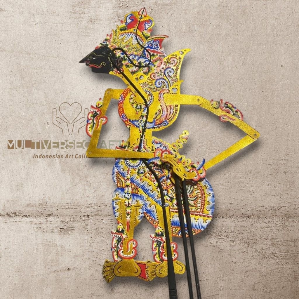 MULTIVERSECRAFTID Wayang Alusan Kresna Emas Kualitas Halus Bahan Kulit Sapi Asli Premium Standar Dal