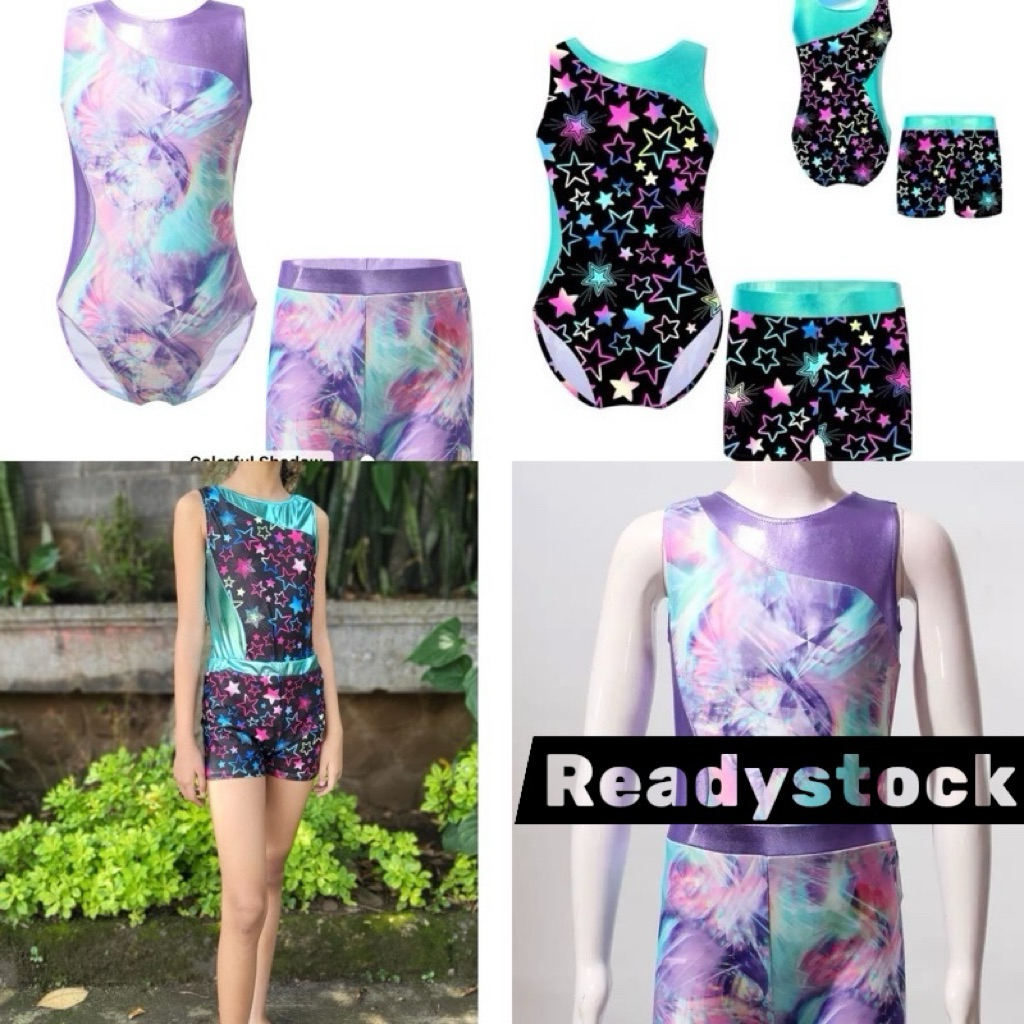 Gymnastic Leotard / Baju Gymnastic Anak/ Baju Senam Anak Gymnastic Set Celana Kualitas Terbaik