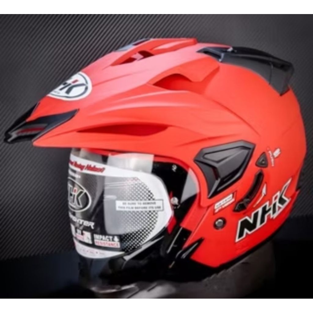 HELM NHK PREDATOR CRYPTON MERAH DOFF DOBEL VISOR