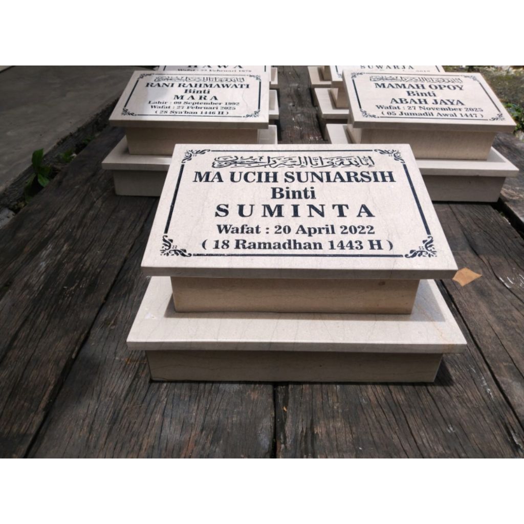 BATU NISAN KUBURAN MARMER ASLI MODEL KEPALA SAJA