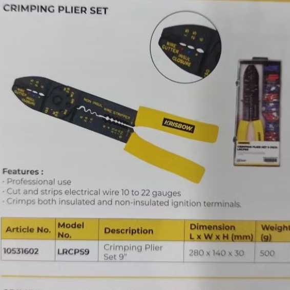 krisbow tang crimping 9inc set LRCPS9