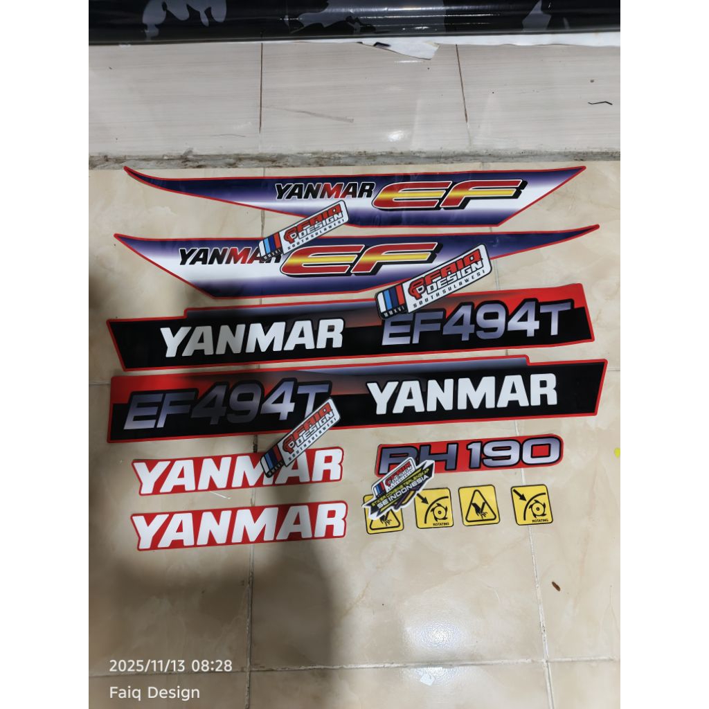 STIKER TRAKTOR YANMAR EF 494T EF494 T 1SET SESUAI FOTO DECAL JONDER ROTARI