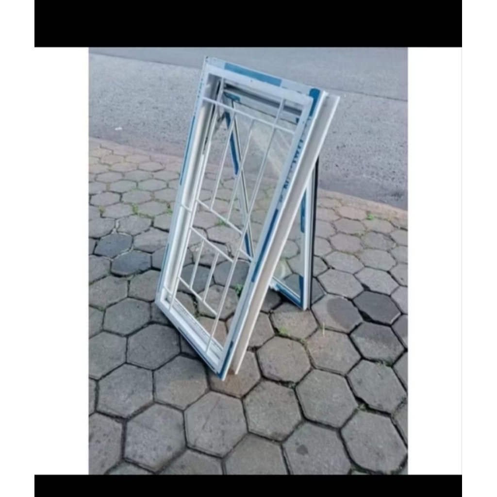 jendela almunium 3inc +teralis lengkap tinggal pasang free packing kayu