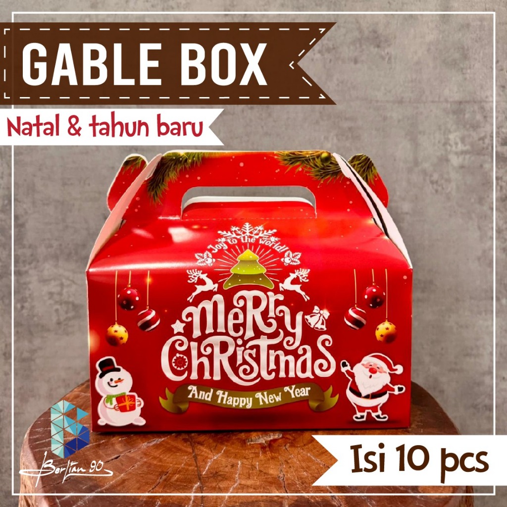 10 Pcs Gable box Natal  / dus hampers Natal 22x11,5x20