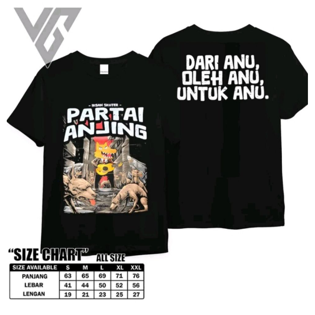 KAOS PARTAI ANJ IKSAN SKUTER DARI ANU T-SHIRT DISTRO UNISEX KEREN KATUN