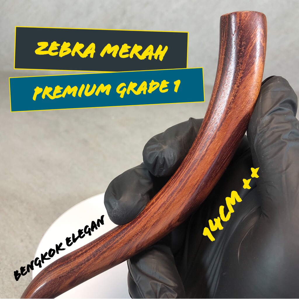 Pipa Rokok Kayu Gaharu Zebra Merah bengkok Asli Kalimantan