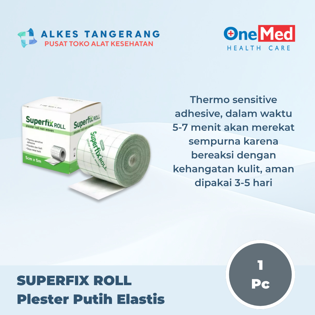 Plester Putih Elastis SUPERFIX Roll Non Woven | Plester Fiksasi Pembalut Luka P3K