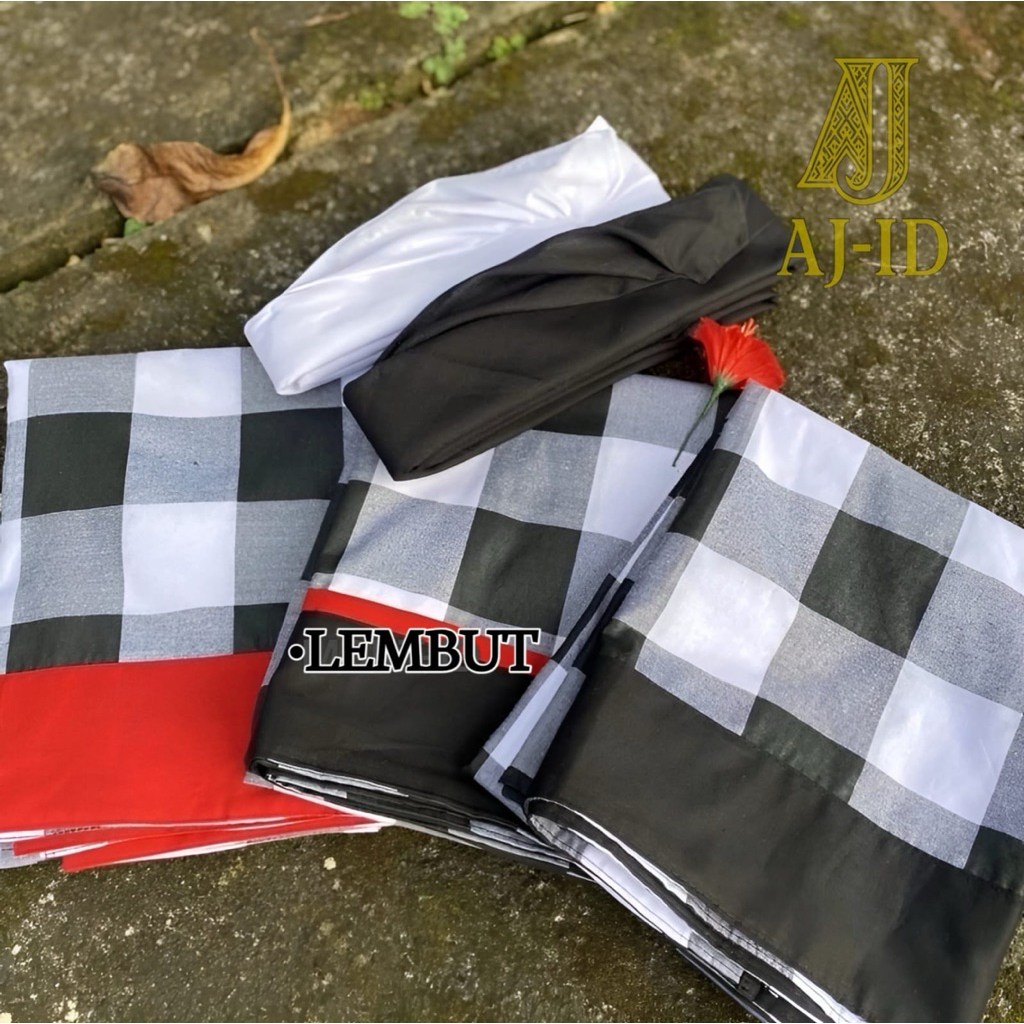 kain kamben kamen Bali lembaran pria cowok kotak catur poleng