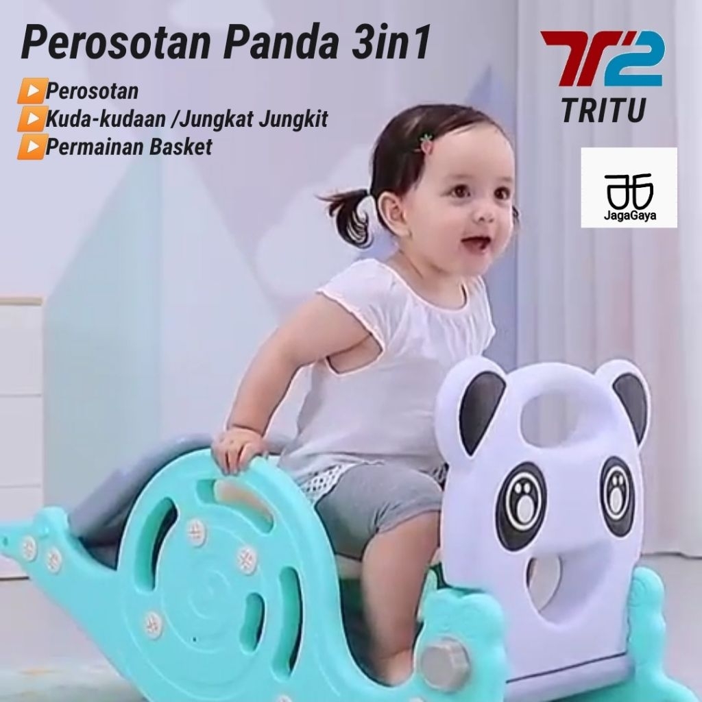 PEROSOTAN ANAK KARAKTER PANDA 3IN1 [PEROSOTAN / KUDA KUDAAN / BASKET]