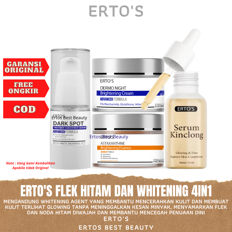 Ertos Paket Cream Krim Menghilangkan Flek Hitam Membandel BPOM Ori Di Wajah