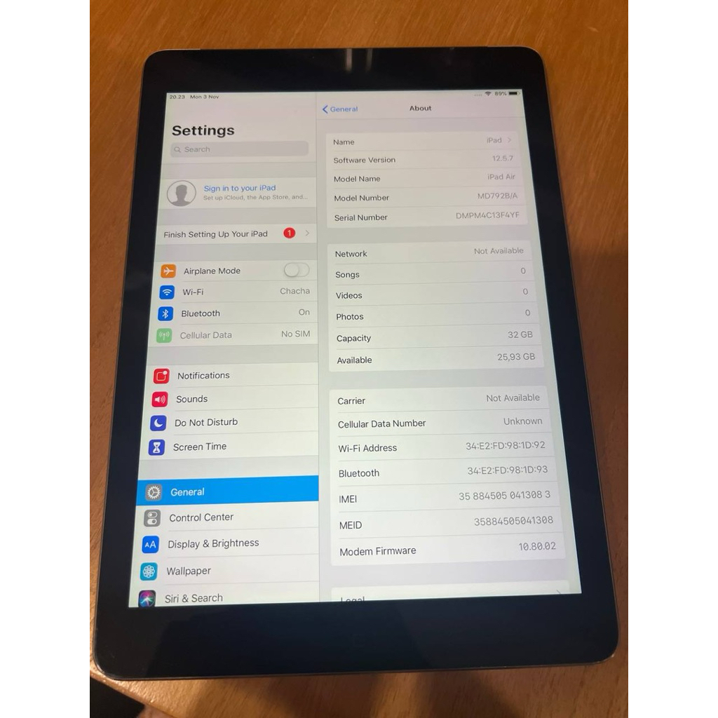 [preloved] ipad air 1 wifi only 32gb