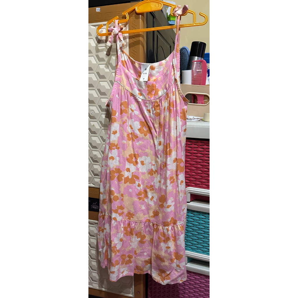 preloved dress anak flower pink