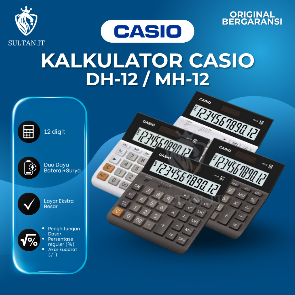 Kalkulator Casio DH-12/MH-12 Layar Besar Original