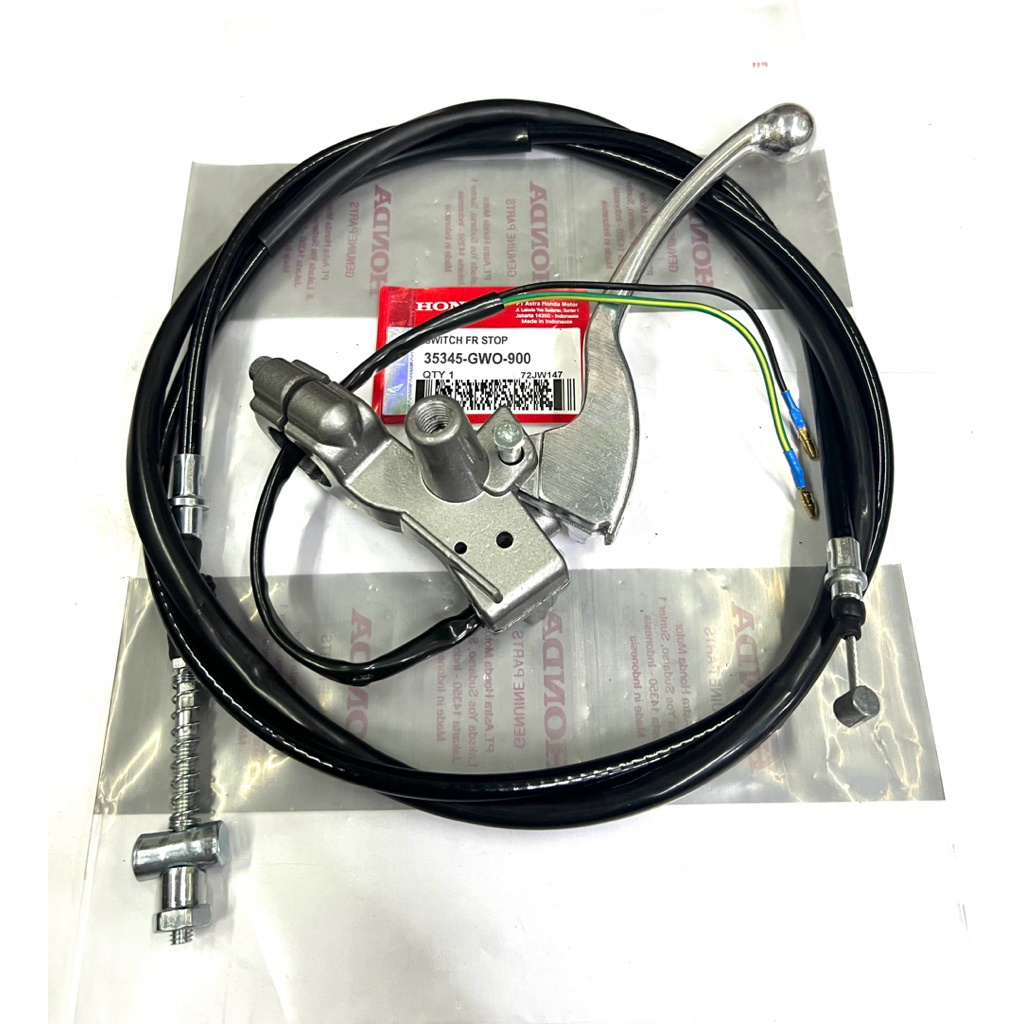 Kabel Rem Belakang Beat Karbu Sepaket + Dudukan + Handle Kiri Silver Switch Beat Karbu Vario karbu