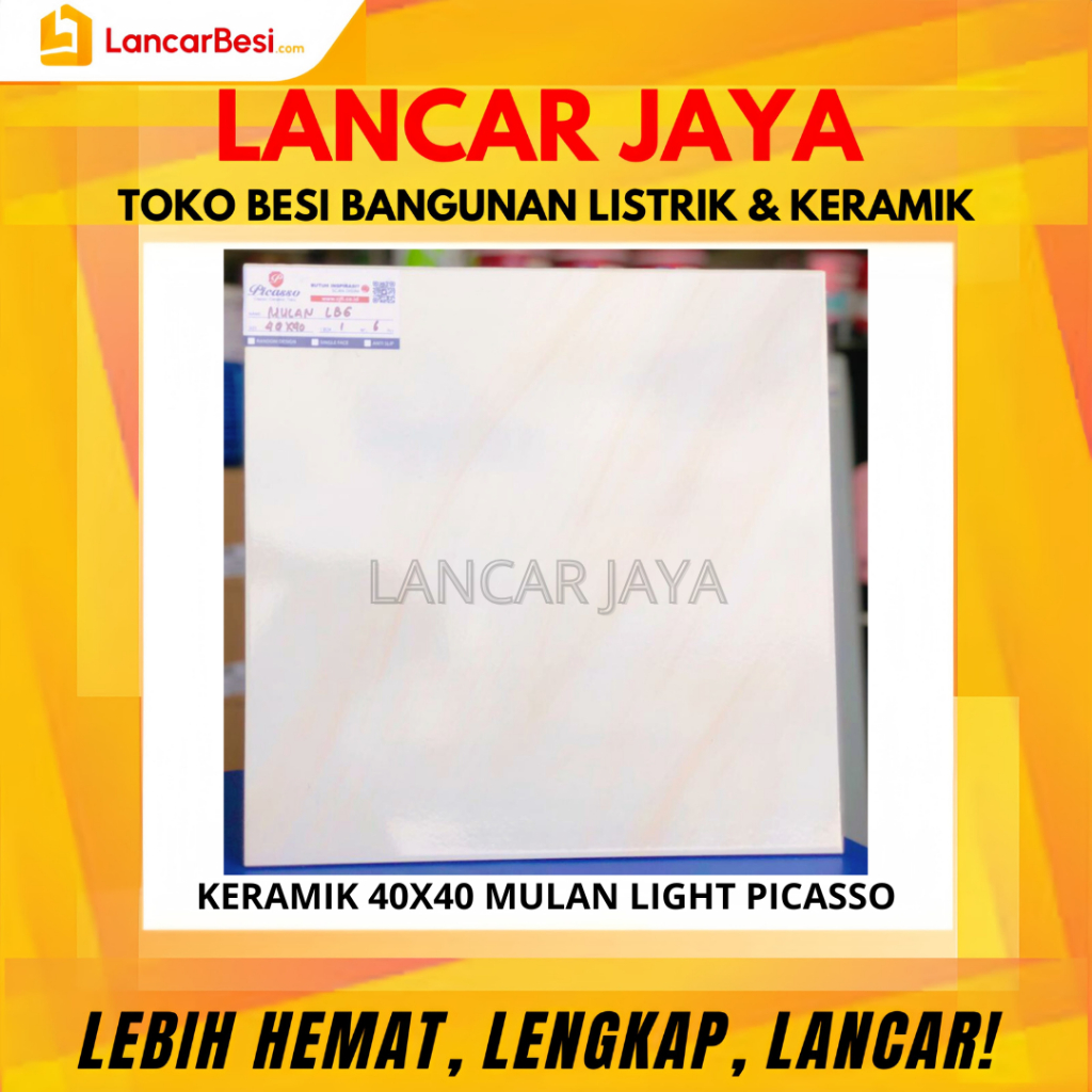 Keramik Lantai 40x40 Mulan Light Picasso Hanya Untuk Area Jogja & Sekitarnya