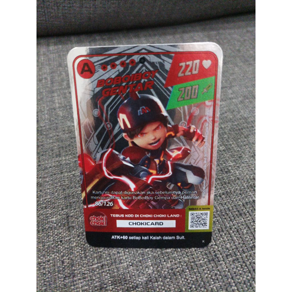 Kartu choki choki boboiboy monsta galaxy boboiboy gentar 86/126 silver foil