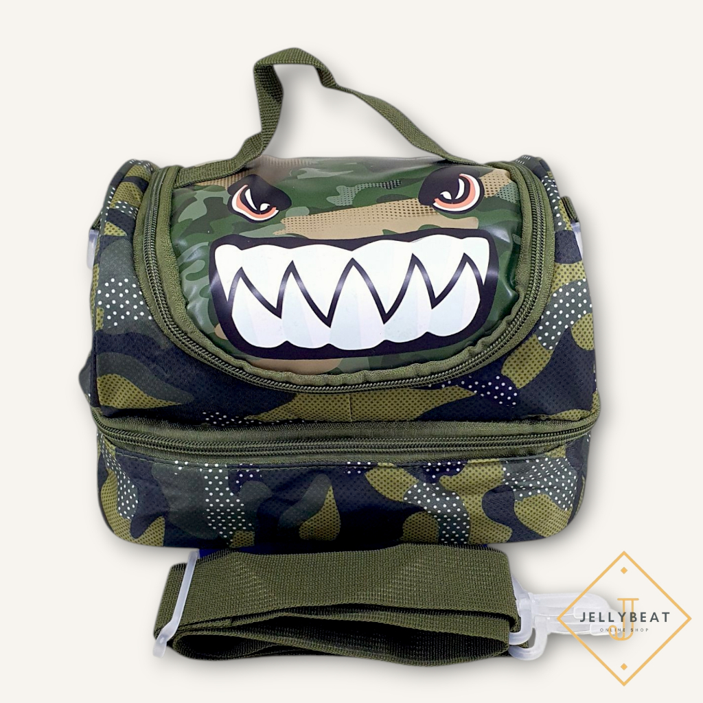 Tas Susun MOTIF MONSTER GREEN / Tas Slempang SMG /Lunch Bag Susun [HSD]