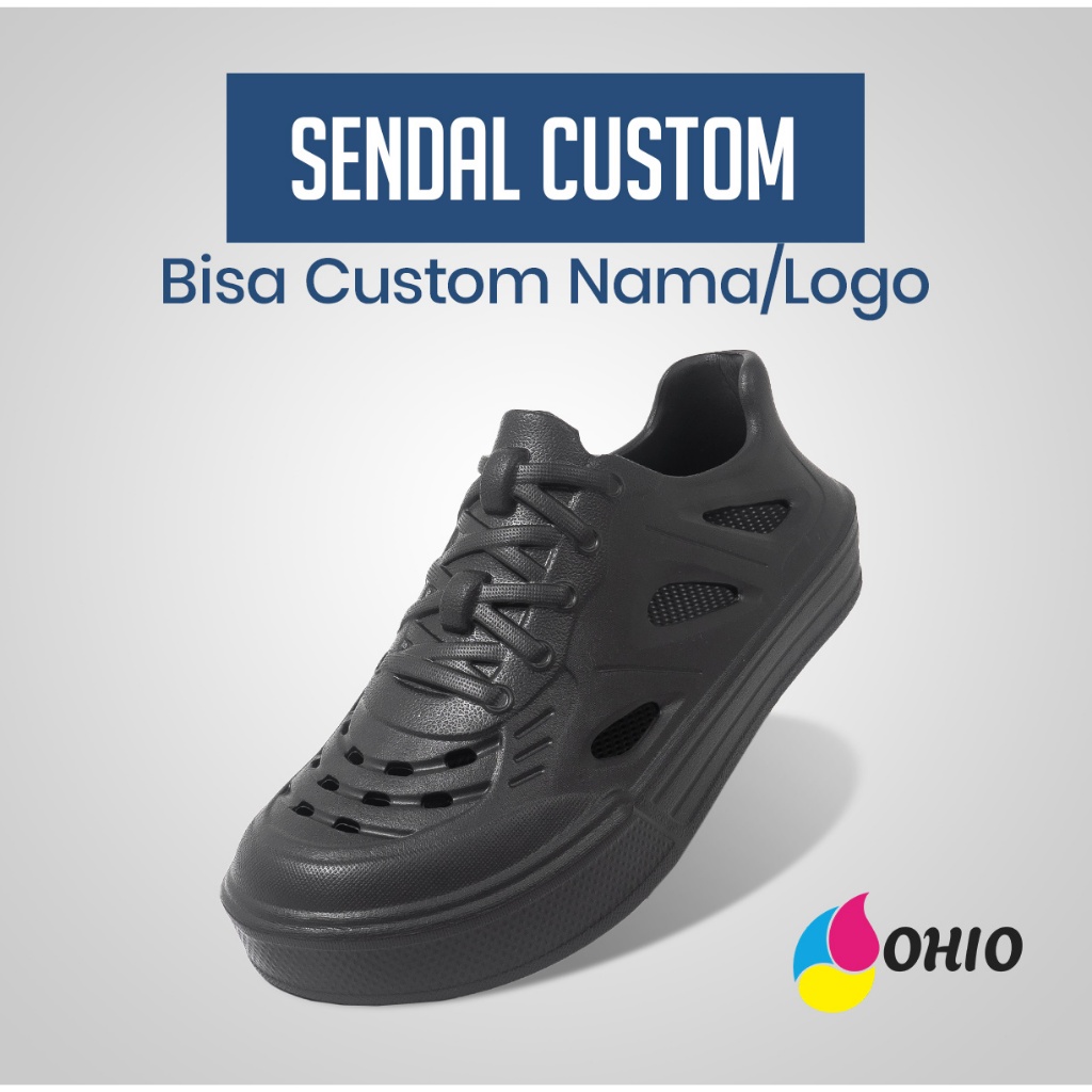hio * Sandal Sepatu Custom  | Sandal Slip On  | Sandal Sepatu Runner Unisex | Sandal Gunung Anti Sli