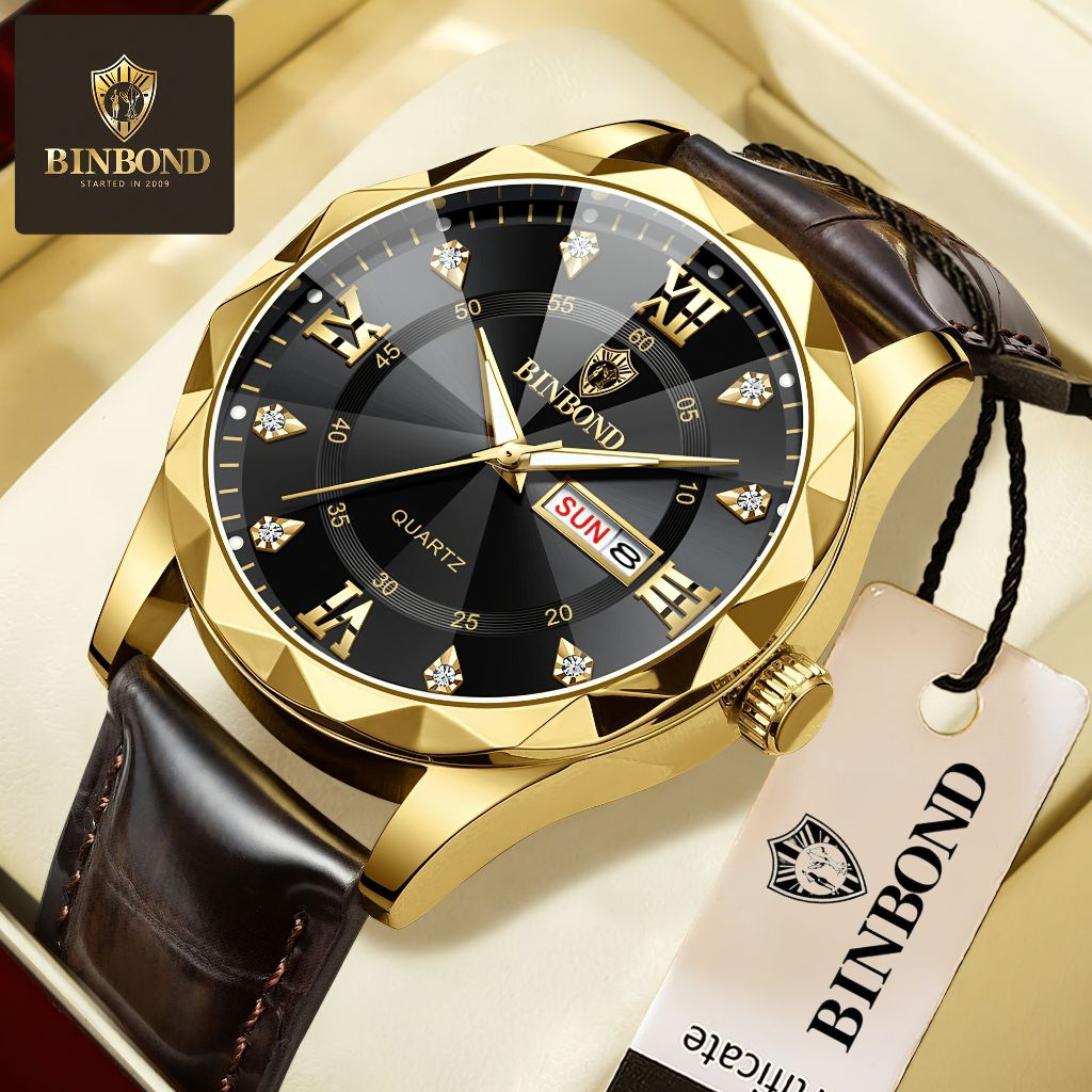 Binbond Jam Tangan Pria Anti Air Kulit Original || Binbond Men Watch Anti Air Kulit Quartz Classic
