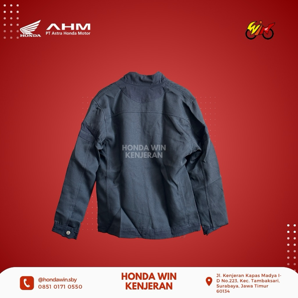 Jaket Sepeda Motor One Heart Honda ASLI hitam 4