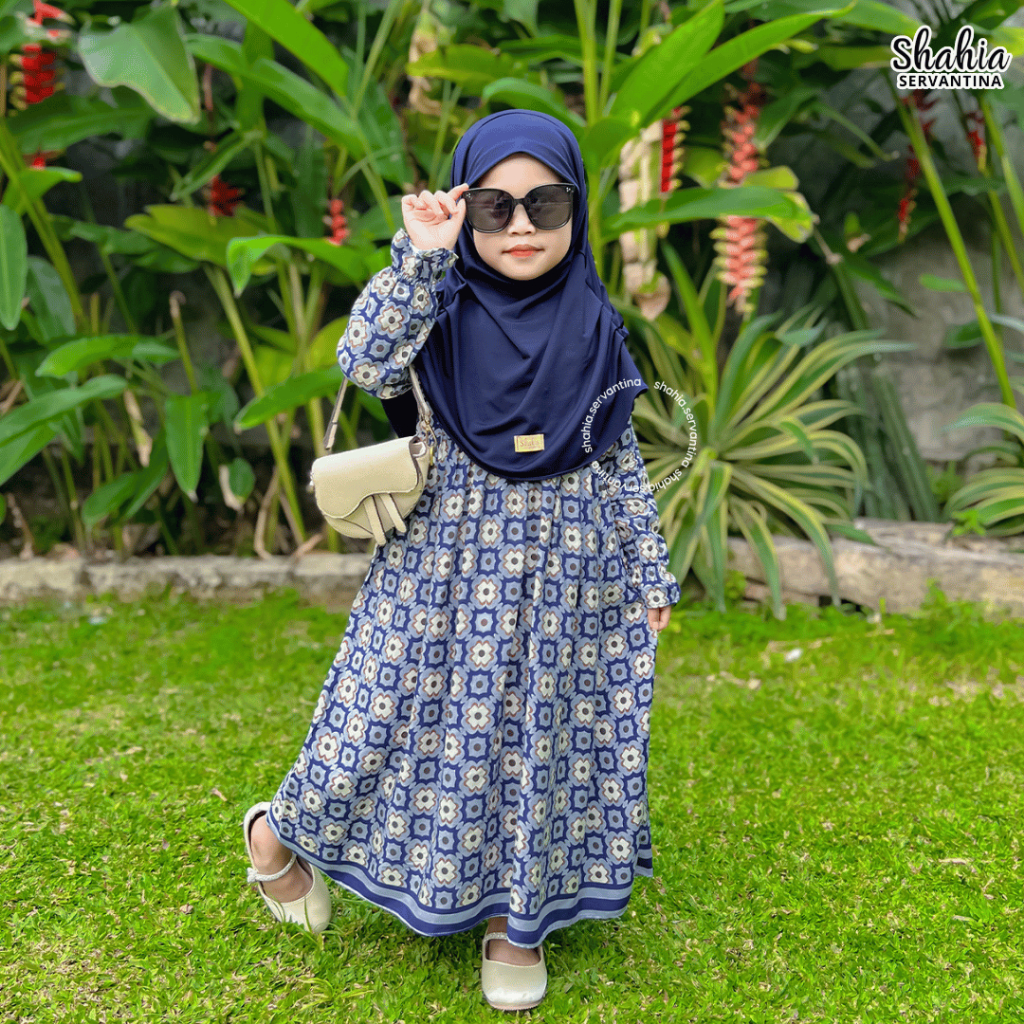 Shahia Servantina - [Satu Set Jilbab] Filea Set Dress Rayon Gamis Anak Perempuan