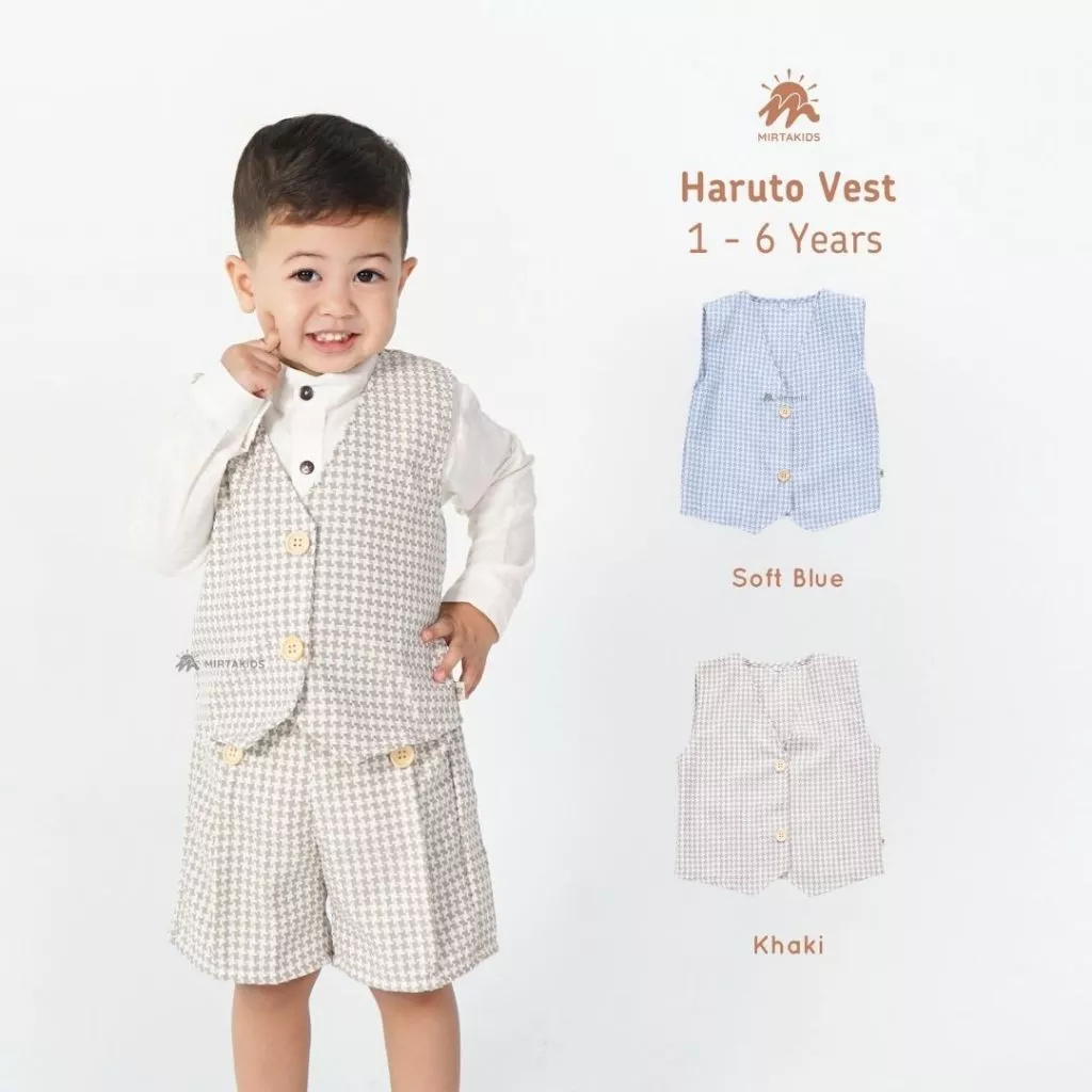 Mirtakids Haruto Vest Anak (1-6 tahun) | Vest Rompi Kancing Anak Unisex Korean Style Semi Formal | K