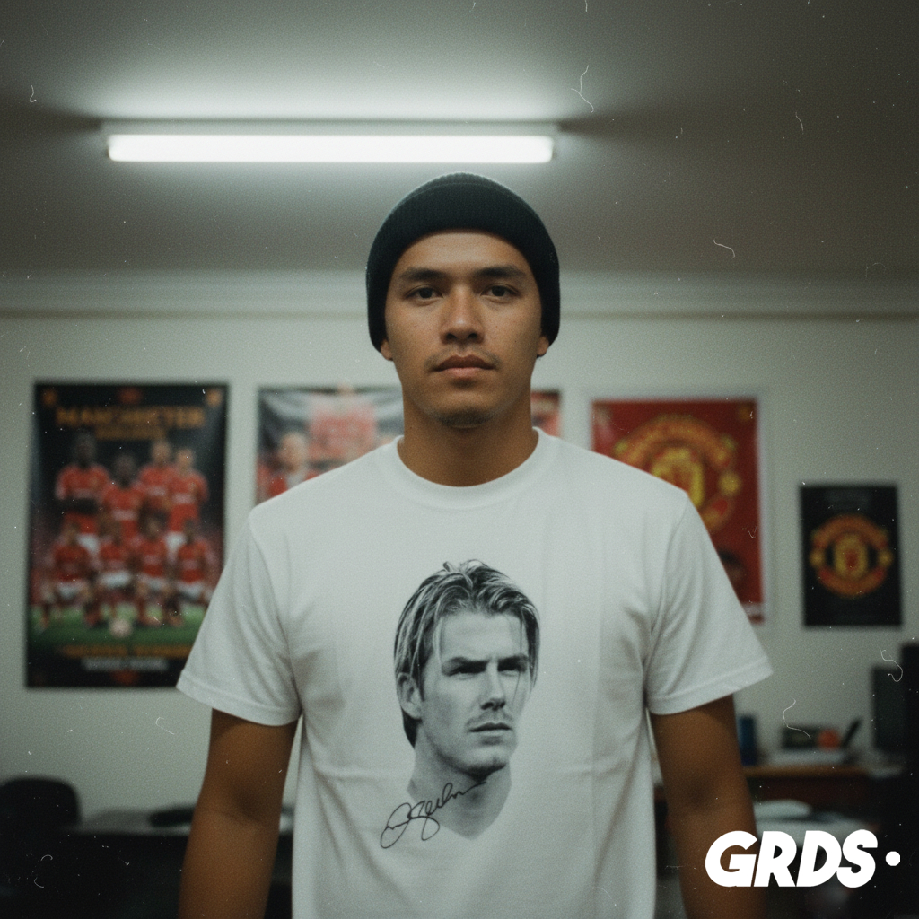 KAOS VINTAGE BECKHAM / T-SHIRT VINTAGE POTRAIT BECKHAM