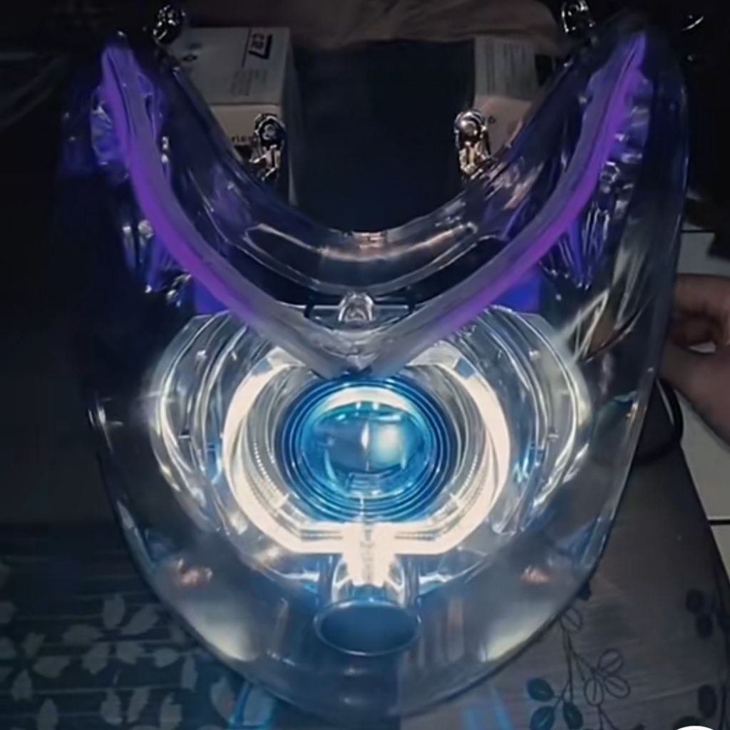 New Paket Ganteng Mio Soul karbu reflektor set semi Biled Cutt off Cahaya Super Terang Set Alis Runn