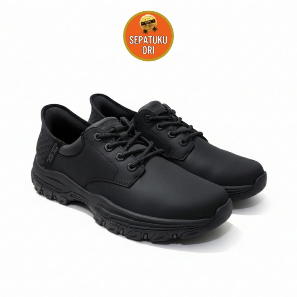 SEPATU PRIA 44 (28.5cm) SKECHERS KNOWLSON KANTEL BLACK NEW ORI BNIB 205073/BBK