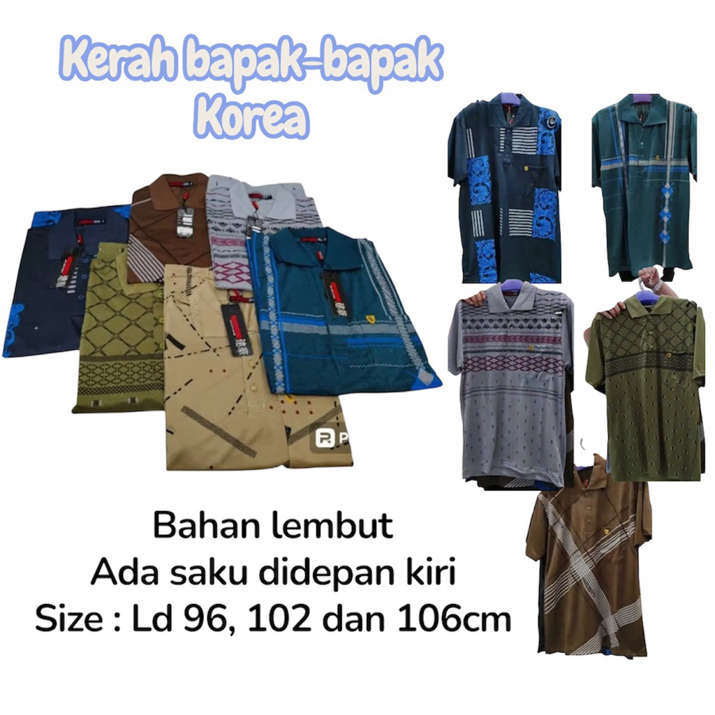 kaos kerah bapak bapak/kerah korea orangtua/kaos kerah kantong depan