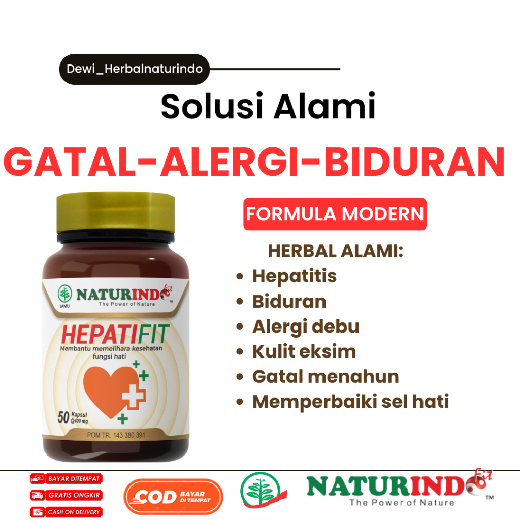 Herbal Naturindo Hepatifit Jamu gatal alergi gatal biduran Herbal BPOM