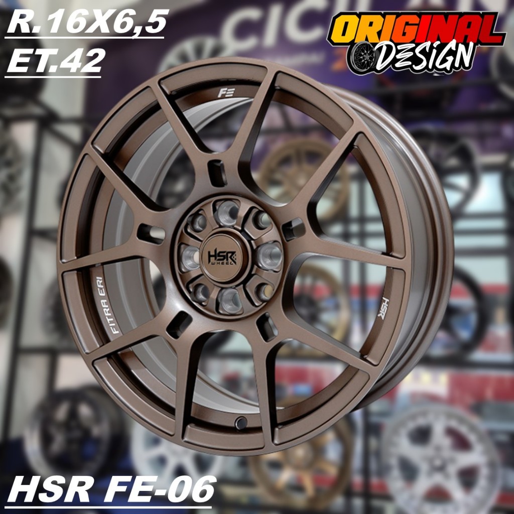 1 Set/4 Pcs Velg HSR FE06 R16 Lubang 4 Pelek Mobil JAZZ YARIS AVANZA ETIOS, DLL Ring 16 DOP BRONZE