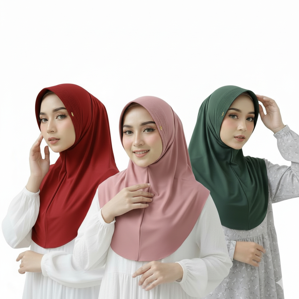 Hijab Bergo Hamidah Size M/ Hijab Sport M Jersey Premium